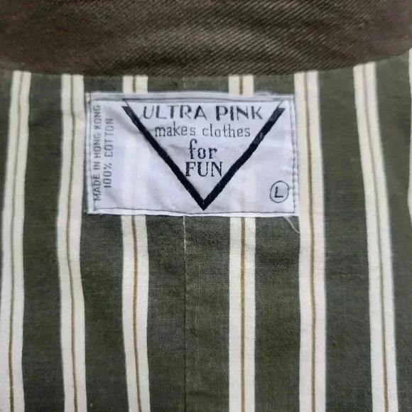 Ultra Pink Large Drab Green Military‎ Inspired Jacket Unisex Corset Back Grunge - Picture 13 of 14